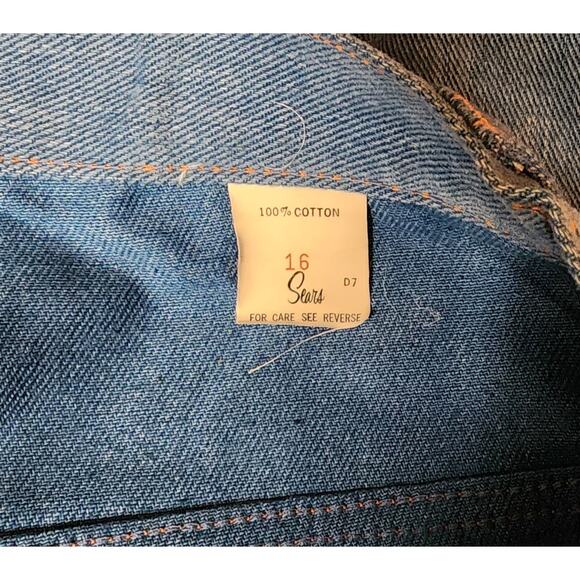 Vintage 70s Sears High-Rise Blue Jeans Size 10 Tall Flare Bell Bottom Pants - Picture 9 of 9